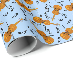Violin Music Note Pattern Wrapping Paper
