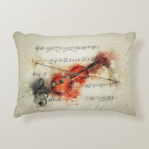 Violin & Music Notes  Accent Pillow