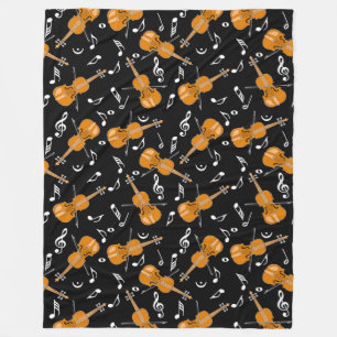 Violin Music Notes Fleece Blanket