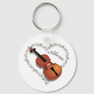 Violin Music Notes Keychain