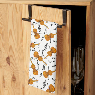 Violin Music Notes Kitchen Towel