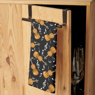 Violin Music Notes Kitchen Towel