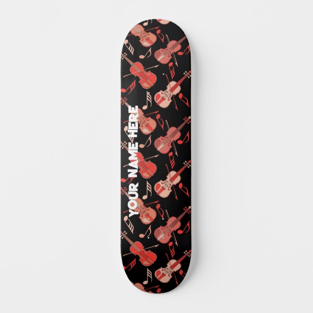 Violin Music Notes Skateboard (Front)