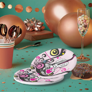 Violin Music Paper Plate