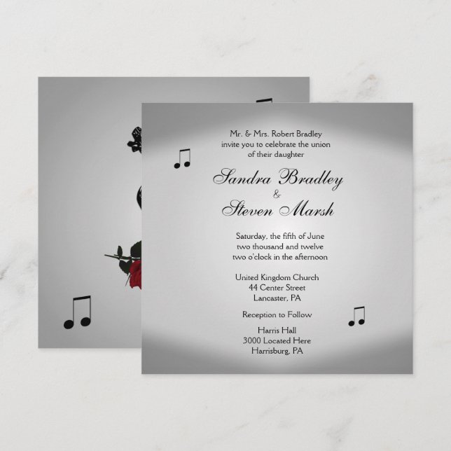 Violin Music Wedding Invitation (Front/Back)
