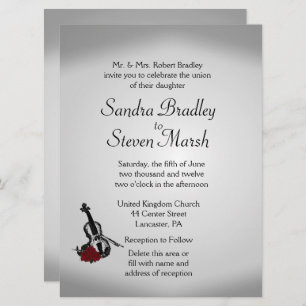 Violin Music Wedding Invitation 6.5" x 8.75"