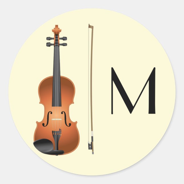 Violin Musician Teacher String Orchestra Classic Round Sticker (Front)