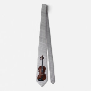 VIOLIN -ON BRUSHED PEWER TIE