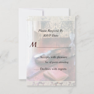 Violin on Credenza Wedding Products RSVP Card