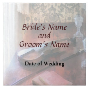 Violin on Credenza Wedding Products Tile