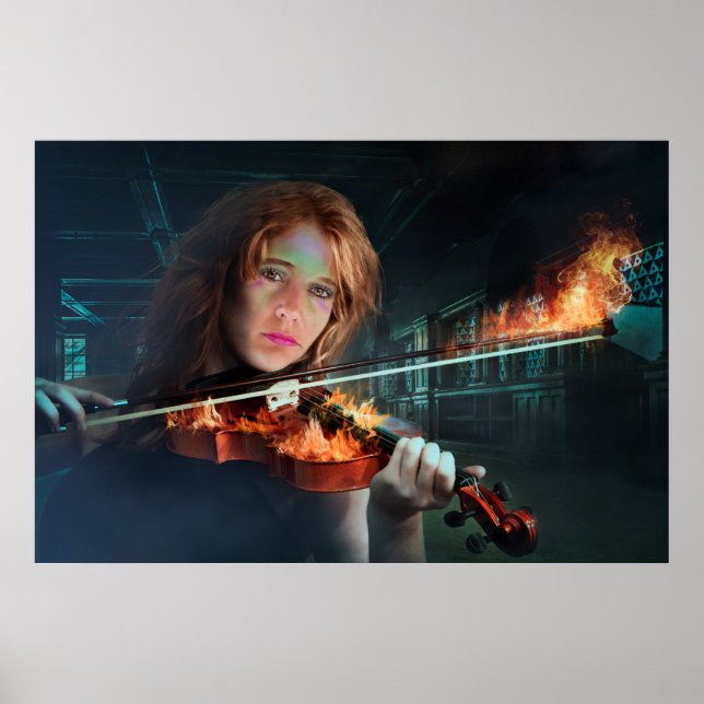 Violin on Fire Poster (Front)