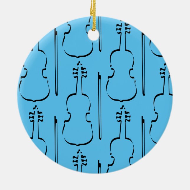 Violin Outline Ceramic Ornament (Back)