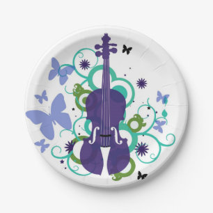 Violin Party Paper Plate