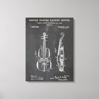 Violin Patent - Funny Music Lover Gift Canvas Print