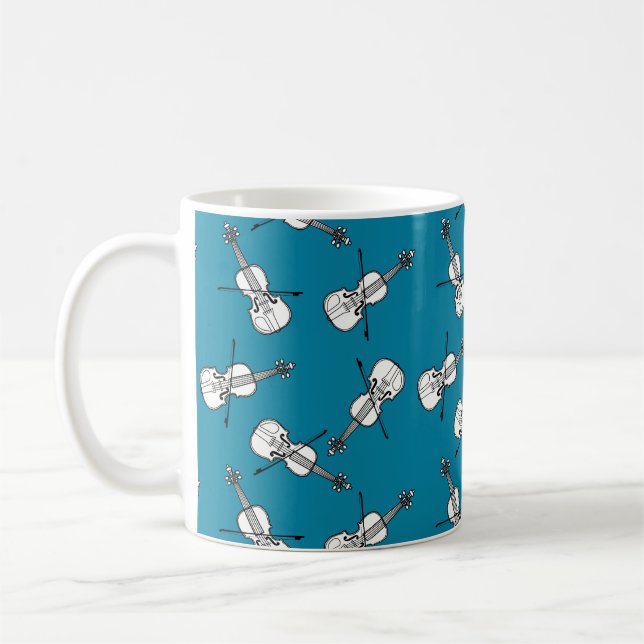 Violin Pattern Coffee Mug (Left)