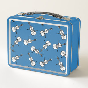Violin Pattern Metal Lunch Box