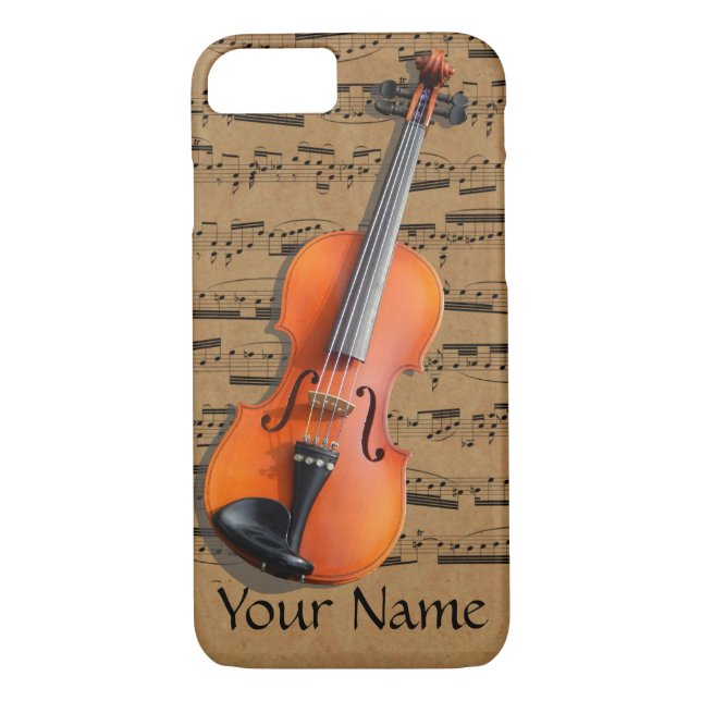 Violin Personalized Musical Notes Case-Mate iPhone Case (Back)