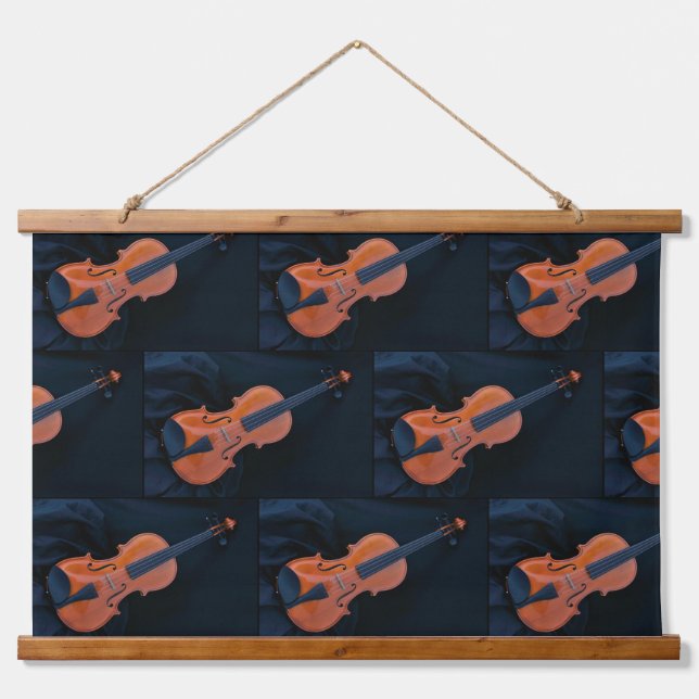 Violin Photo Closeup Hanging Tapestry (Front)