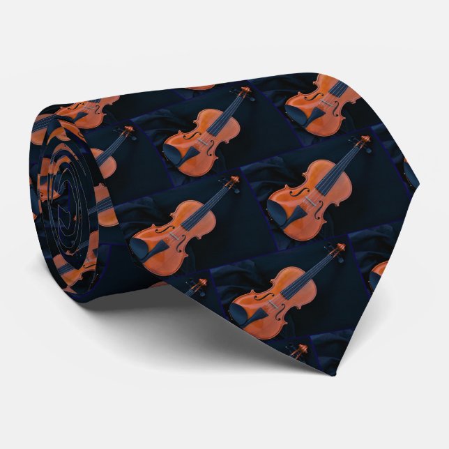 Violin Photo Closeup Tie (Rolled)