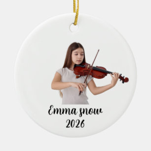 violin Photo Ornament, Musical Instrument  Ceramic Ornament