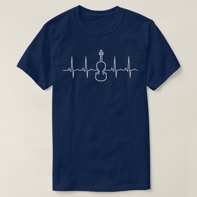 Violin Player Heartbeat T-Shirt (Design Front)