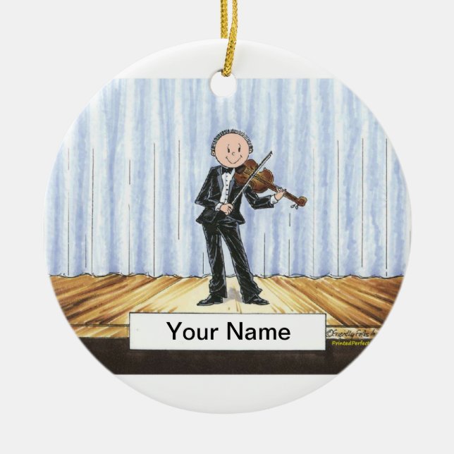 Violin Player - Male Ceramic Ornament (Front)