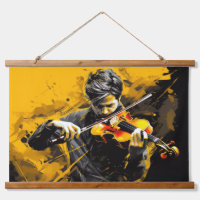 Violin Player Music Painting Abstract Art Decor
