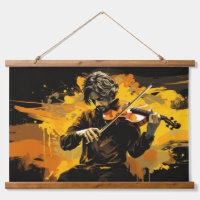 Violin Player Music Painting Abstract Art Decor