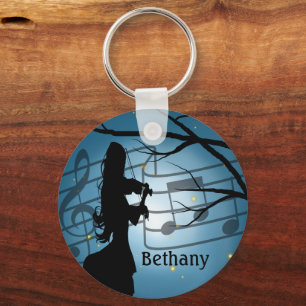 Violin Player Personalized Keychain