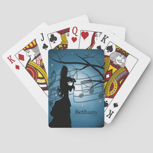 Violin Player Personalized  Playing Cards (Back)