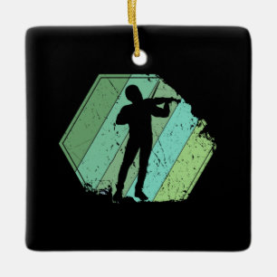 Violin Player Retro Ceramic Ornament