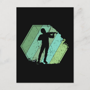 Violin Player Retro Postcard