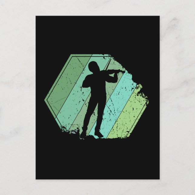 Violin Player Retro Postcard (Front)