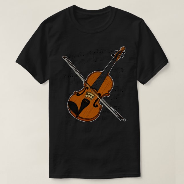 Violin Player Violinist String Musician Colour T-Shirt (Design Front)