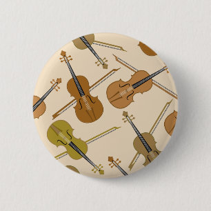 Violin Print Pattern 2 Inch Round Button