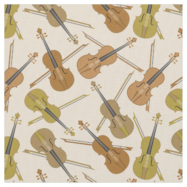 Violin Print Pattern Fabric (Close Up)