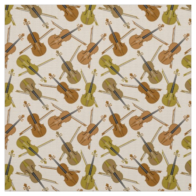 Violin Print Pattern Fabric (Swatch)