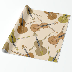 Violin Print Pattern Wrapping Paper