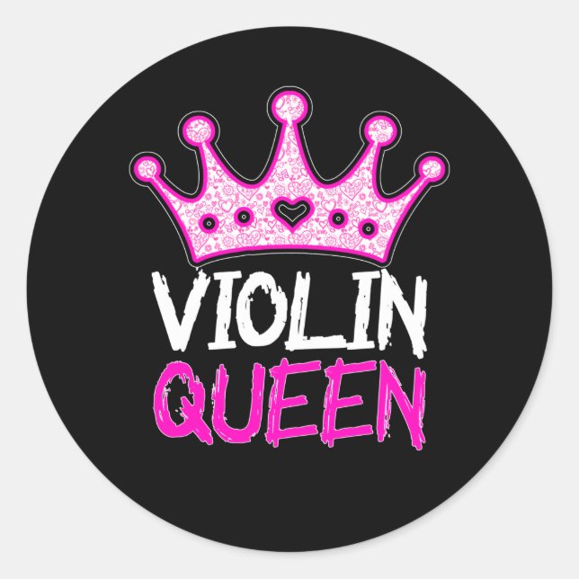 Violin queen classic round sticker (Front)