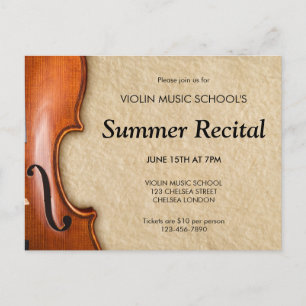 Violin Recital Concert Classical Music Invitation Postcard