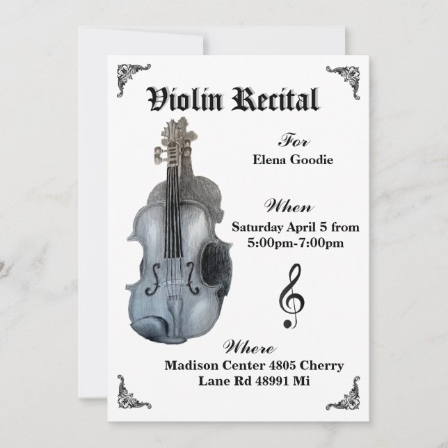 Violin Recital Invitation (Front)