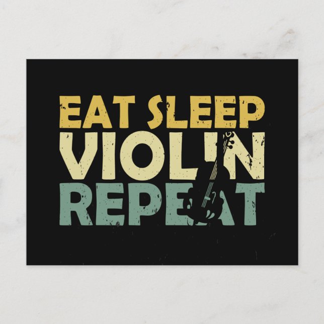 Violin Retro Postcard (Front)