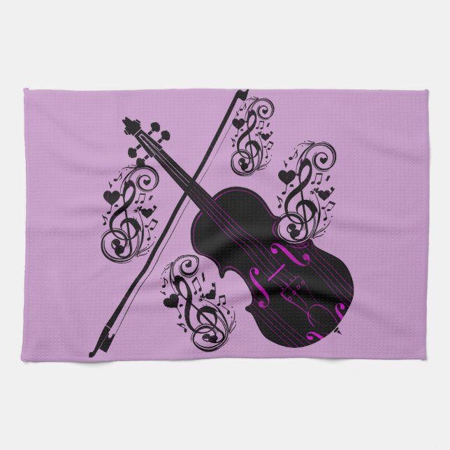 Violin,Rocking love_ Kitchen Towel (Horizontal)