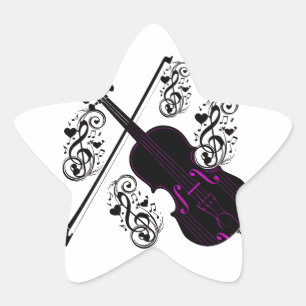 Violin,Rocking love_ Star Sticker
