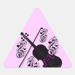 Violin,Rocking love_ Triangle Sticker