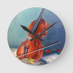 Violin Round Clock