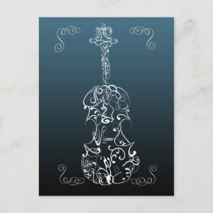 Violin Scrawl Postcard