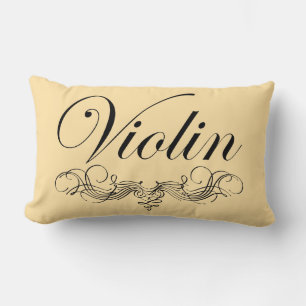 Violin Script Lumbar Pillow