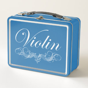 Violin Script Metal Lunch Box