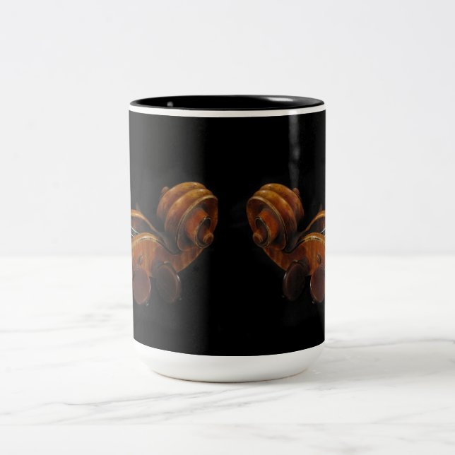 Violin Scrolls Two-Tone Coffee Mug (Center)